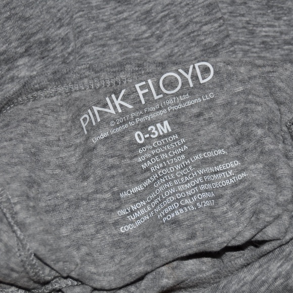 New PINK FLOYD Baby Gray Short Sleeve Bodysuit - Picture 6 of 6